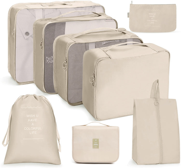 Ensemble de sacs de rangement de voyage Sac de rangement pliable, 7 en 1, 8 en 1 bouche de faisceau, 8 en 1 trousse de maquillage, 8 en 1 trousse de toilette, 9 en 1 trousse de maquillage, 9 en 1 trousse de toilette