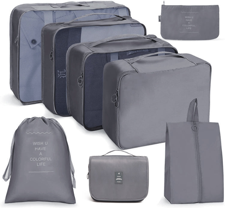 Ensemble de sacs de rangement de voyage Sac de rangement pliable, 7 en 1, 8 en 1 bouche de faisceau, 8 en 1 trousse de maquillage, 8 en 1 trousse de toilette, 9 en 1 trousse de maquillage, 9 en 1 trousse de toilette