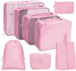Ensemble de sacs de rangement de voyage Sac de rangement pliable, 7 en 1, 8 en 1 bouche de faisceau, 8 en 1 trousse de maquillage, 8 en 1 trousse de toilette, 9 en 1 trousse de maquillage, 9 en 1 trousse de toilette