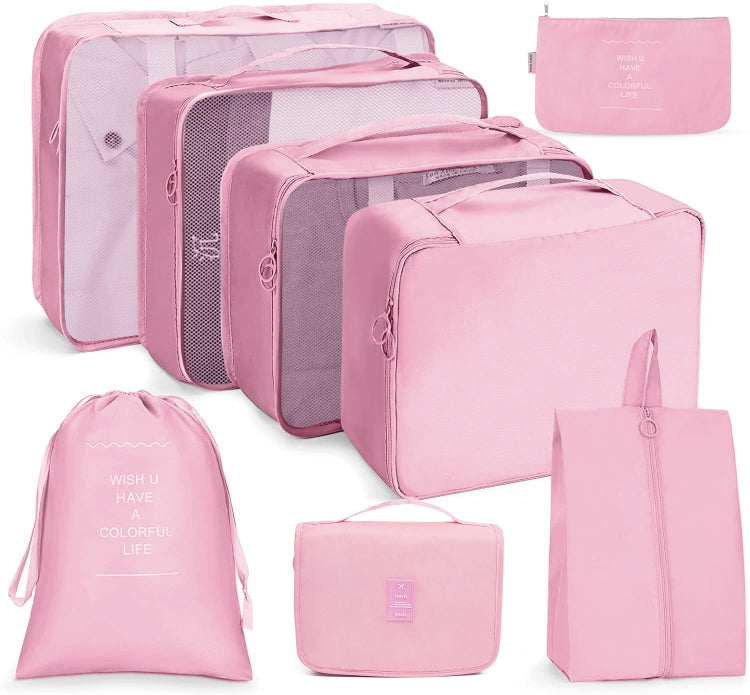 Ensemble de sacs de rangement de voyage Sac de rangement pliable, 7 en 1, 8 en 1 bouche de faisceau, 8 en 1 trousse de maquillage, 8 en 1 trousse de toilette, 9 en 1 trousse de maquillage, 9 en 1 trousse de toilette