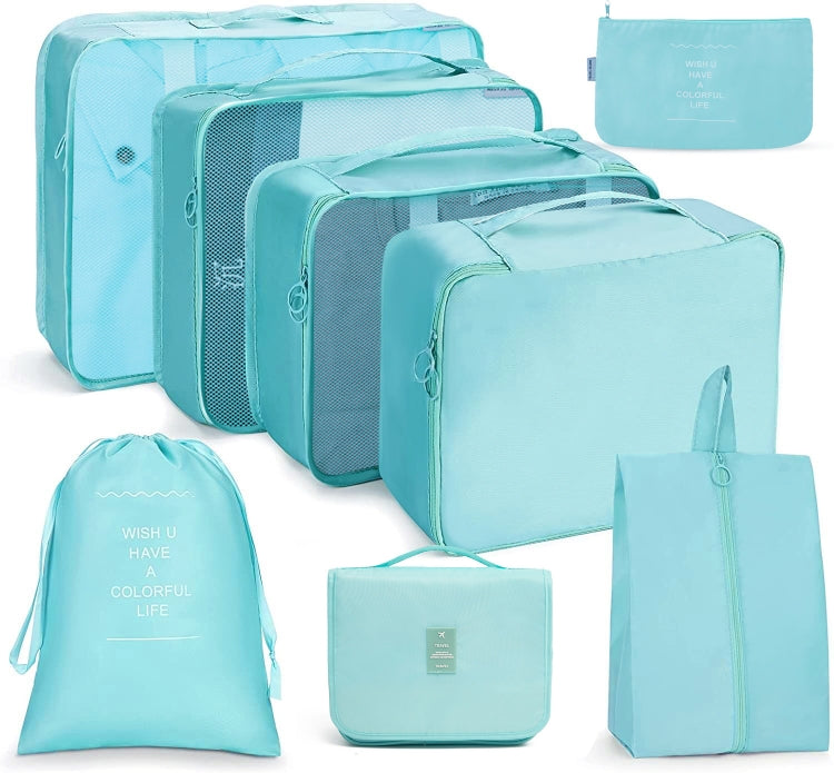 Ensemble de sacs de rangement de voyage Sac de rangement pliable, 7 en 1, 8 en 1 bouche de faisceau, 8 en 1 trousse de maquillage, 8 en 1 trousse de toilette, 9 en 1 trousse de maquillage, 9 en 1 trousse de toilette