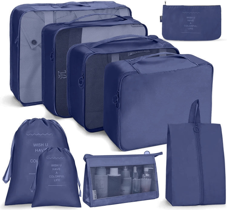 Ensemble de sacs de rangement de voyage Sac de rangement pliable, 7 en 1, 8 en 1 bouche de faisceau, 8 en 1 trousse de maquillage, 8 en 1 trousse de toilette, 9 en 1 trousse de maquillage, 9 en 1 trousse de toilette