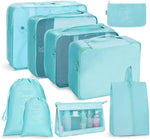 Ensemble de sacs de rangement de voyage Sac de rangement pliable, 7 en 1, 8 en 1 bouche de faisceau, 8 en 1 trousse de maquillage, 8 en 1 trousse de toilette, 9 en 1 trousse de maquillage, 9 en 1 trousse de toilette