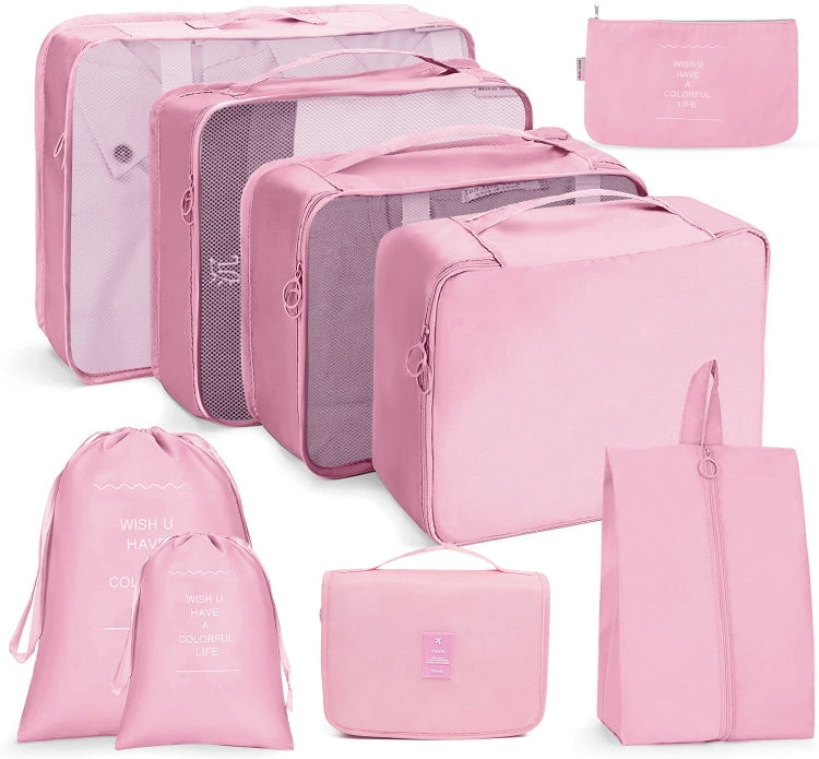 Ensemble de sacs de rangement de voyage Sac de rangement pliable, 7 en 1, 8 en 1 bouche de faisceau, 8 en 1 trousse de maquillage, 8 en 1 trousse de toilette, 9 en 1 trousse de maquillage, 9 en 1 trousse de toilette