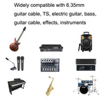 Câble guitare 6,35 mm à deux têtes coudées, noyau en cuivre sans oxygène TS à deux conducteurs, 0,15 m, 0,3 m, 0,5 m, 1 m, 1,5 m, 2 m, 3 m, 5 m, 8 m, 10 m
