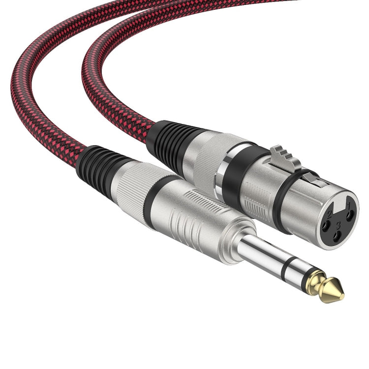 Câble microphone XLR équilibré mâle TRS 6,35 mm rouge et noir vers femelle Caron, 0,5 m, 1 m, 1,8 m, 3 m, 5 m, 8 m, 10 m, 12 m, 15 m, 20 m, 25 m, 30 m