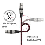 Câble microphone XLR équilibré mâle TRS 6,35 mm rouge et noir vers femelle Caron, 0,5 m, 1 m, 1,8 m, 3 m, 5 m, 8 m, 10 m, 12 m, 15 m, 20 m, 25 m, 30 m