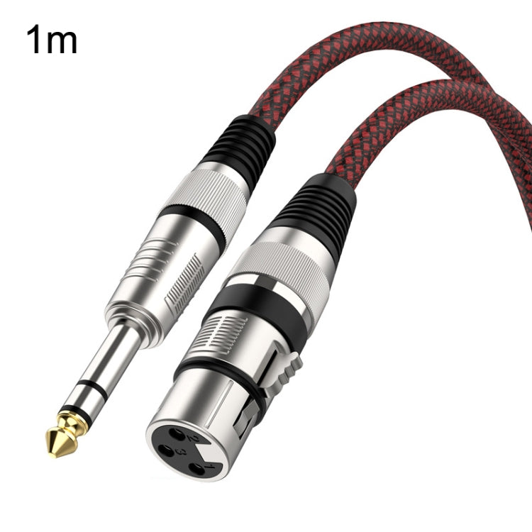 Câble microphone XLR équilibré mâle TRS 6,35 mm rouge et noir vers femelle Caron, 0,5 m, 1 m, 1,8 m, 3 m, 5 m, 8 m, 10 m, 12 m, 15 m, 20 m, 25 m, 30 m