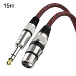 Câble microphone XLR équilibré mâle TRS 6,35 mm rouge et noir vers femelle Caron, 0,5 m, 1 m, 1,8 m, 3 m, 5 m, 8 m, 10 m, 12 m, 15 m, 20 m, 25 m, 30 m