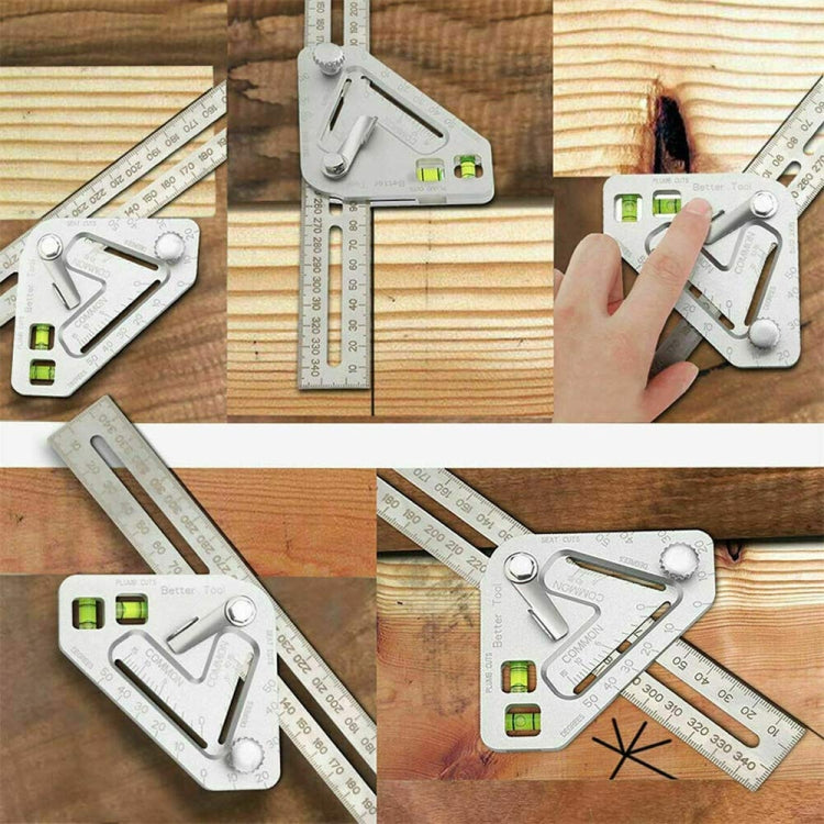 Règle triangulaire multifonction pour travail du bois, Règle triangulaire