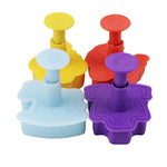 Moule à biscuits 3D 4-en-1 Série Bébé Outils de pressage Fondant, Livraison couleur aléatoire, 4-en-1 Série Bébé 3D