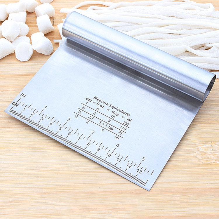 Coupe-pâtes en acier inoxydable durable avec section graduée pour la maison, ustensiles de pâtisserie, coupe-pâtes (argent)
