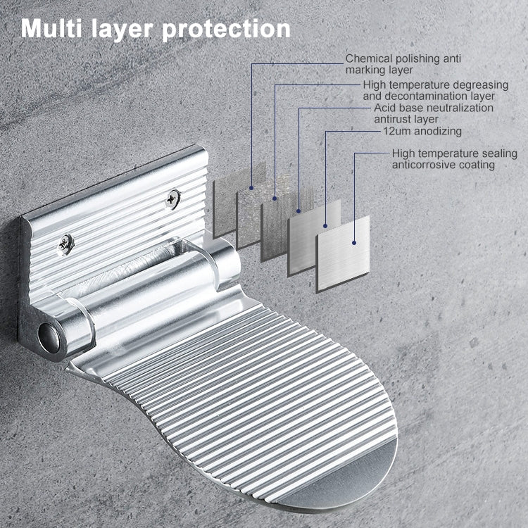 Repose-pieds de douche mural en alliage d'aluminium pour salle de bain