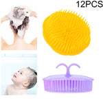12 brosses de shampoing PCS pour adultes, brosse de massage du cuir chevelu en colle douce, peigne de shampoing pour salle de bain, livraison de couleur aléatoire, brosse de massage du cuir chevelu