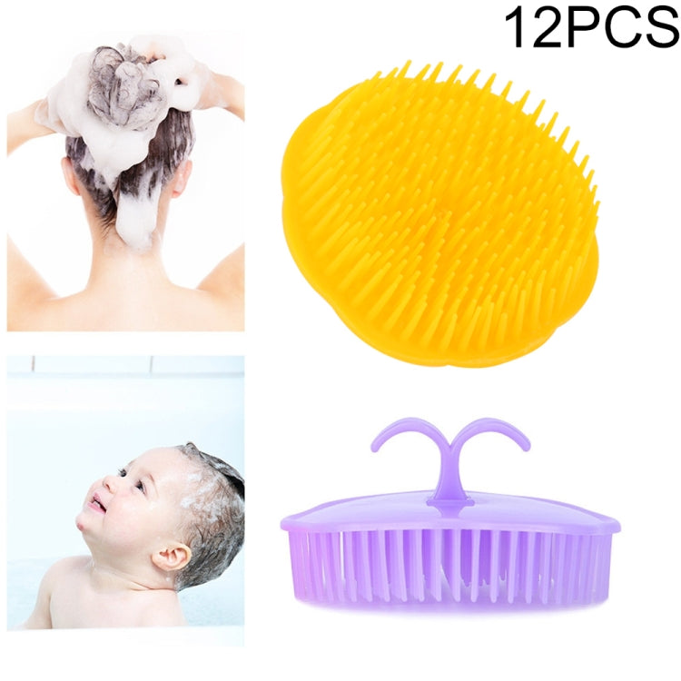 12 brosses de shampoing PCS pour adultes, brosse de massage du cuir chevelu en colle douce, peigne de shampoing pour salle de bain, livraison de couleur aléatoire, brosse de massage du cuir chevelu