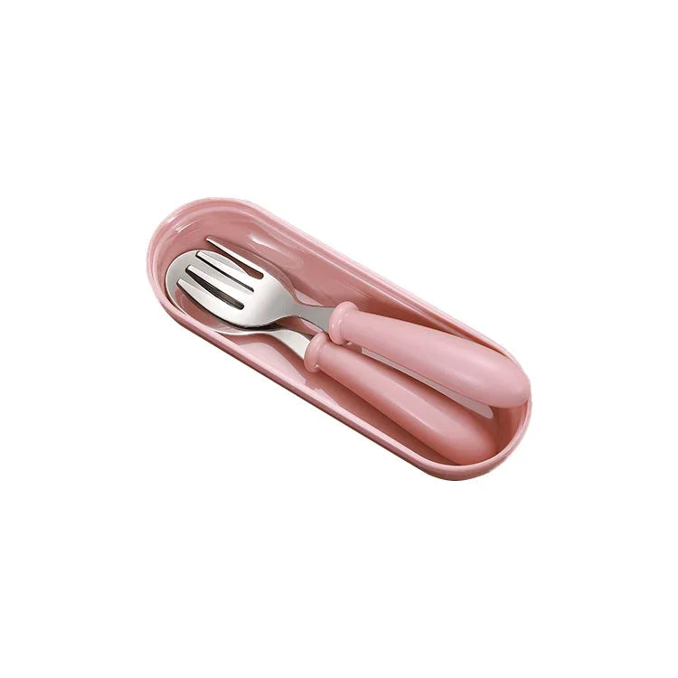 Ensemble de 3 pièces cuillère et fourchette en acier inoxydable 304 pour bébé, mignon, pour la maternelle