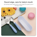 Ensemble de 3 pièces cuillère et fourchette en acier inoxydable 304 pour bébé, mignon, pour la maternelle