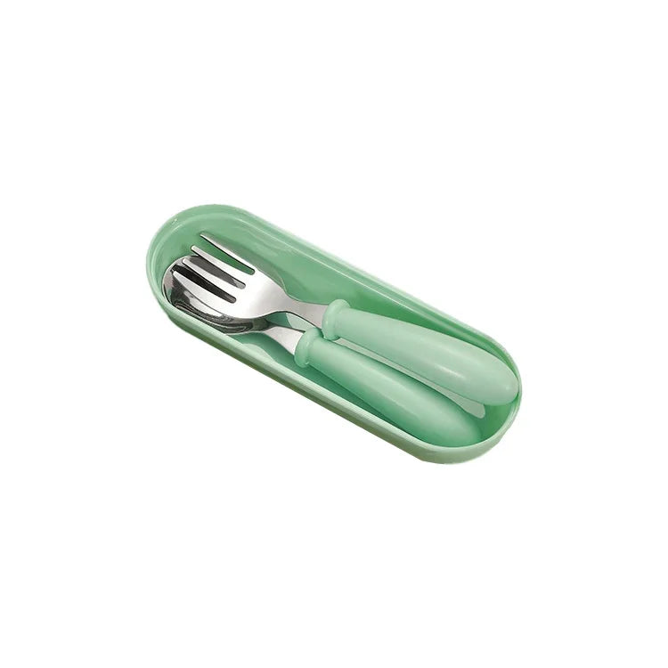 Ensemble de 3 pièces cuillère et fourchette en acier inoxydable 304 pour bébé, mignon, pour la maternelle