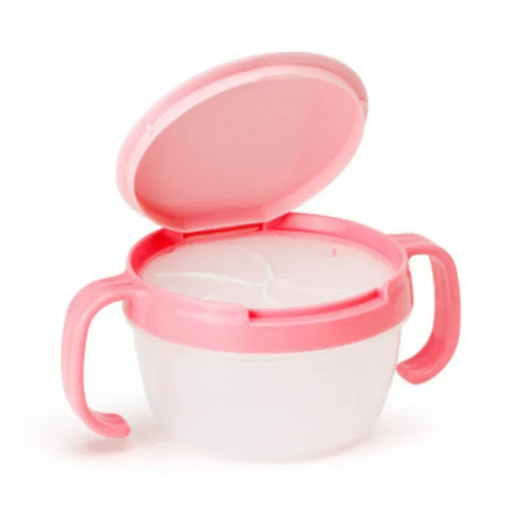 Bols à collation pour bébé avec poignée, conception anti-éclaboussures, en forme de biscuit, à double anse