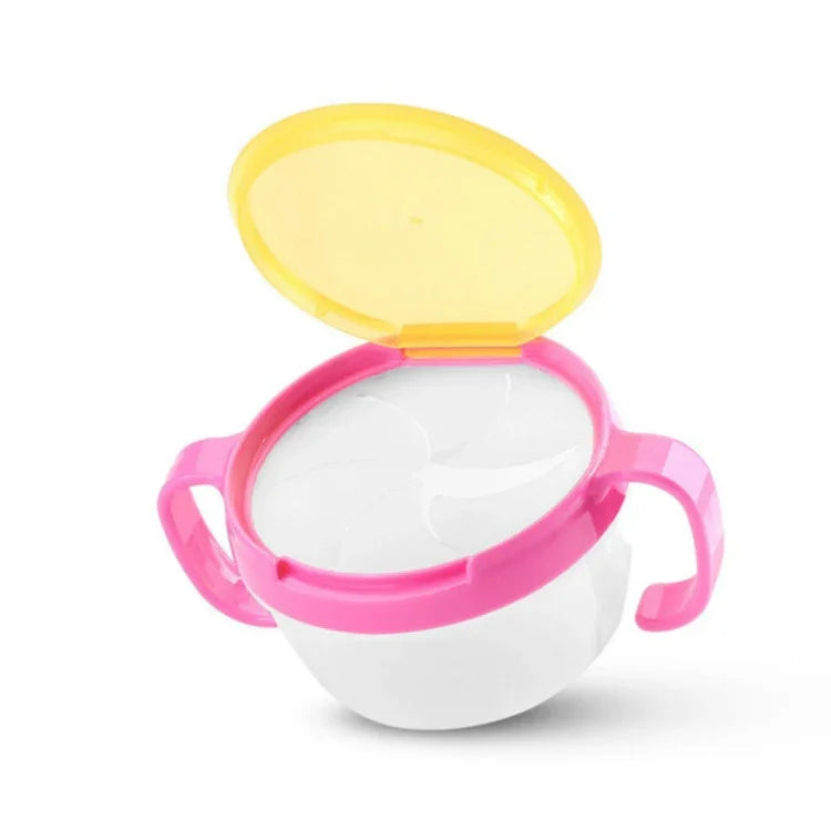 Bols à collation pour bébé avec poignée, conception anti-éclaboussures, en forme de biscuit, à double anse
