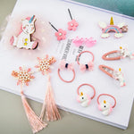 Little Girl Hair Accessories Set Gift Box Children Hairpin Combination Girl Jewelry Headdress Birthday Gift, Unicorn, Bee Models