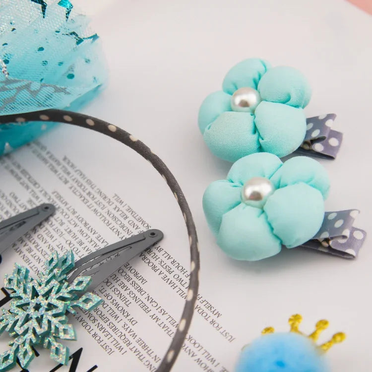 Jolis accessoires pour cheveux pour filles, bandeau en maille avec nœud et couronne, ensemble d'accessoires pour cheveux