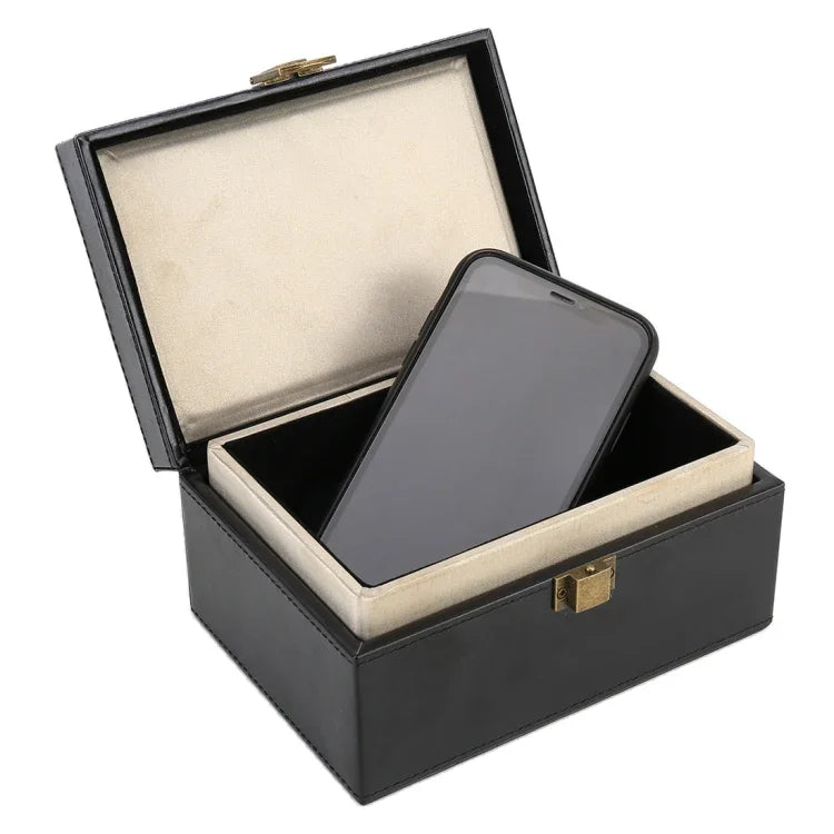 Boîte cadeau en PU pliable anti-brouillage pour signal de téléphone portable, boîte de protection sûre et sécurisée anti-vol, noire