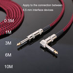 Câble de connexion guitare folk basse avec réduction de bruit, câble audio coudé, 0,5 m (rouge noir), 1 m (rouge noir), 3 m (rouge noir), 6 m (rouge noir), 10 m (rouge noir)