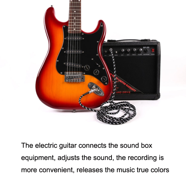 Câble de connexion guitare folk basse avec réduction de bruit, câble audio coudé, 0,5 m (rouge noir), 1 m (rouge noir), 3 m (rouge noir), 6 m (rouge noir), 10 m (rouge noir)