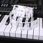 Autocollants de couleur pour clavier de piano pour enfants débutants Accessoires d'instruments de musique, touches de piano d'imitation 61 touches, touches de piano 61 touches