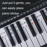 Autocollants de couleur pour clavier de piano pour enfants débutants Accessoires d'instruments de musique, touches de piano d'imitation 61 touches, touches de piano 61 touches