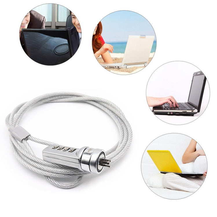 Cadenas antivol universel pour ordinateur portable à combinaison à quatre chiffres, diamètre 3,5 mm, longueur 1,2 m