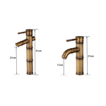 Robinet en cuivre de bassin de salle de bain rétro antique à eau chaude et froide, cascade en bambou, 2 nœuds cassés, 3 nœuds cassés, 2 nœuds anciens, 3 nœuds anciens, 2 nœuds coudés, 3 nœuds coudés