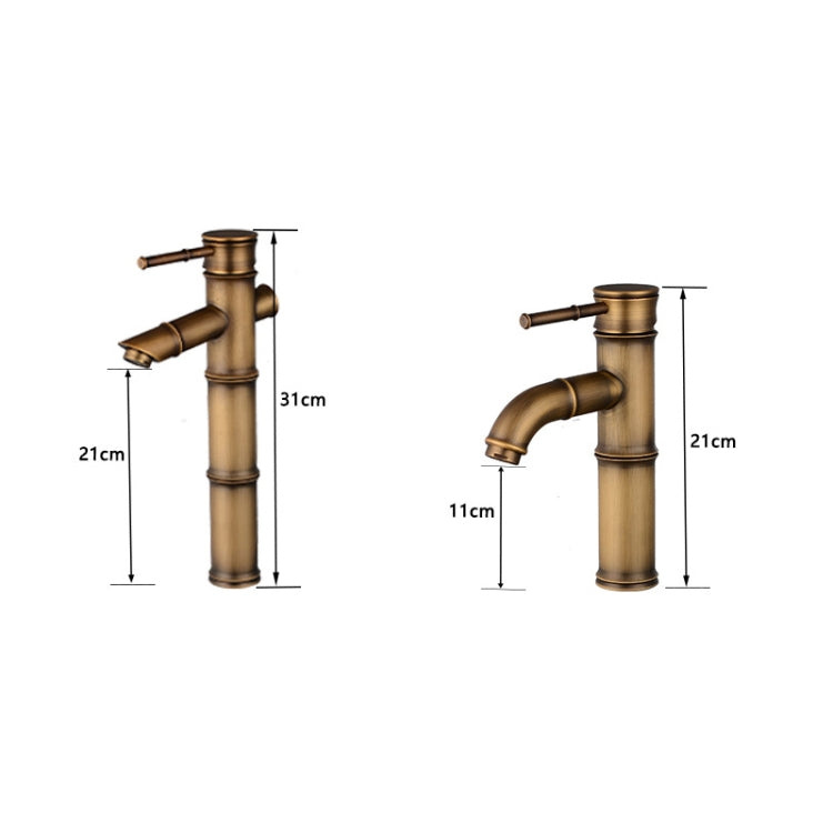 Robinet en cuivre de bassin de salle de bain rétro antique à eau chaude et froide, cascade en bambou, 2 nœuds cassés, 3 nœuds cassés, 2 nœuds anciens, 3 nœuds anciens, 2 nœuds coudés, 3 nœuds coudés