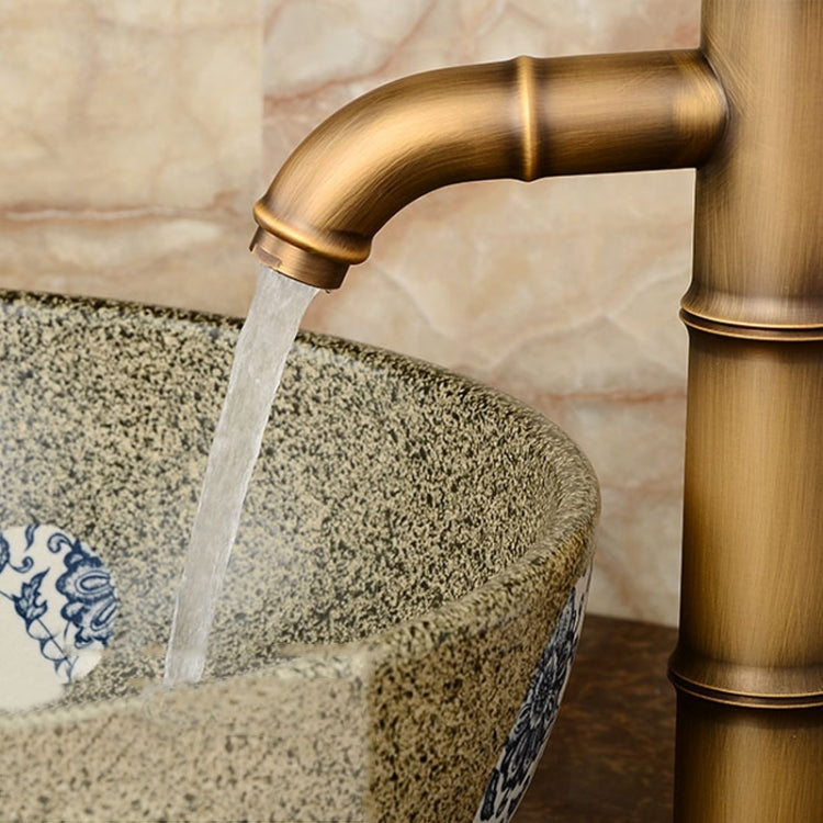 Robinet en cuivre de bassin de salle de bain rétro antique à eau chaude et froide, cascade en bambou, 2 nœuds cassés, 3 nœuds cassés, 2 nœuds anciens, 3 nœuds anciens, 2 nœuds coudés, 3 nœuds coudés