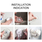 Porte-papier toilette à ventouse amovible pour fixation murale