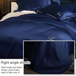 Draps en soie quatre pièces drap housse double couverture de couette nue literie en soie glacée, lit 2,0M