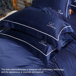 Draps en soie quatre pièces drap housse double couverture de couette nue literie en soie glacée, lit 2,0M