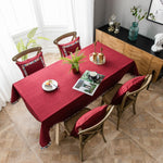 Nappe unie imperméable en lin nappe rectangulaire, 130x220cm, 130x240cm, 140x260cm, 130x300cm, 140x220cm, 140x240cm, 140x300cm
