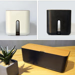 Boîte de rangement pour câbles d'alimentation, boîtier anti-poussière pour chargeur, organiseur de prises, poubelle de rangement pour câbles de réseau de bureau