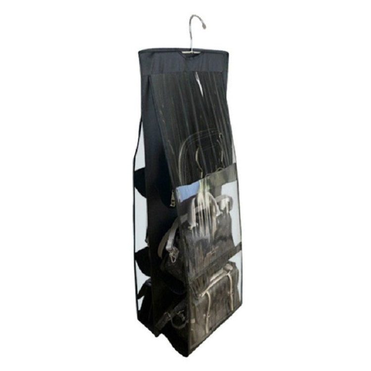 Organisateur de sac à main, de sac à bandoulière, pliable, à 3 couches et 6 poches, noir, gris