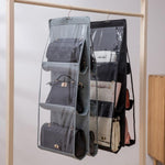 Organisateur de sac à main, de sac à bandoulière, pliable, à 3 couches et 6 poches, noir, gris