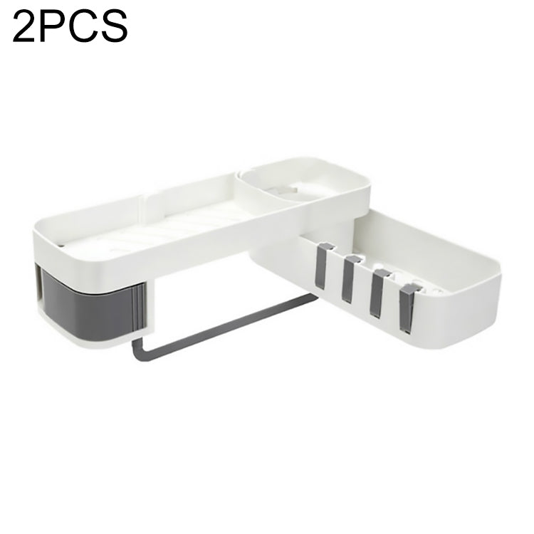 2 Pièces Accessoires de Salle de Bain Étagère de Douche Pivotante Sans Perçage Étagère de Rangement Cuisine sans Perçage