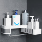 2 Pièces Accessoires de Salle de Bain Étagère de Douche Pivotante Sans Perçage Étagère de Rangement Cuisine sans Perçage