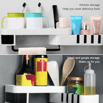2 Pièces Accessoires de Salle de Bain Étagère de Douche Pivotante Sans Perçage Étagère de Rangement Cuisine sans Perçage
