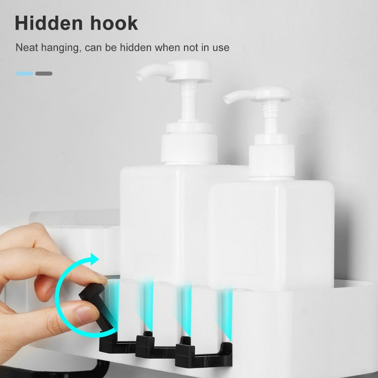 2 Pièces Accessoires de Salle de Bain Étagère de Douche Pivotante Sans Perçage Étagère de Rangement Cuisine sans Perçage