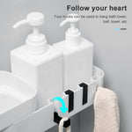 2 Pièces Accessoires de Salle de Bain Étagère de Douche Pivotante Sans Perçage Étagère de Rangement Cuisine sans Perçage