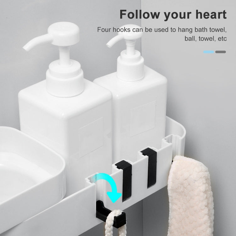 2 Pièces Accessoires de Salle de Bain Étagère de Douche Pivotante Sans Perçage Étagère de Rangement Cuisine sans Perçage