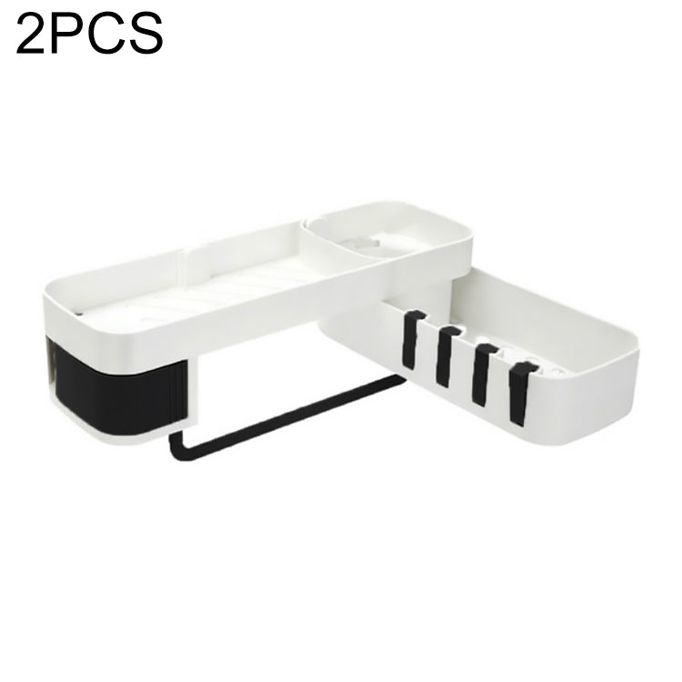 2 Pièces Accessoires de Salle de Bain Étagère de Douche Pivotante Sans Perçage Étagère de Rangement Cuisine sans Perçage