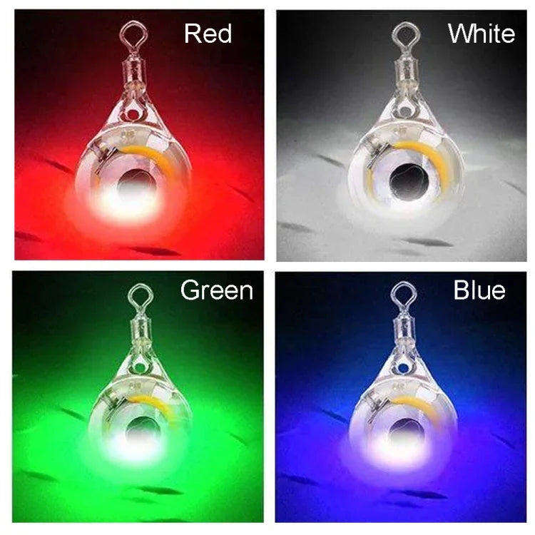 Lampe LED de pêche sous-marine, yeux de poisson, blanche, rouge, bleue, verte